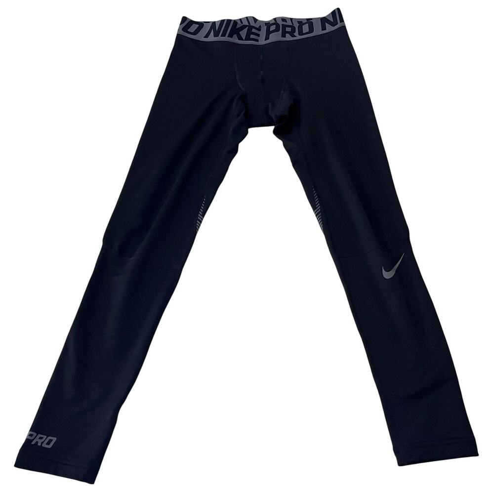 NIKE Pro Mens Compression Tights Leggings Pants Black Large Geometric Graphics